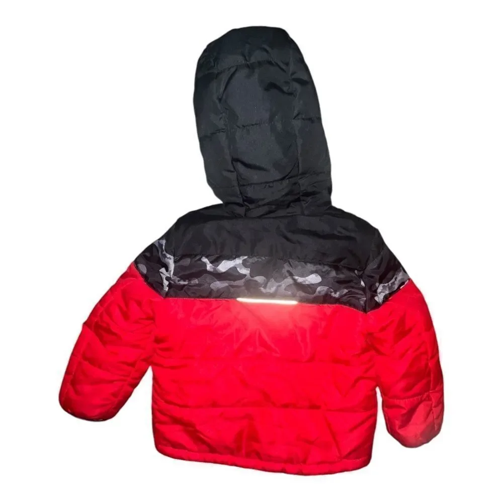 Gerry Toddler Boys Red Black & Gray Reversible Coat 3T EUC